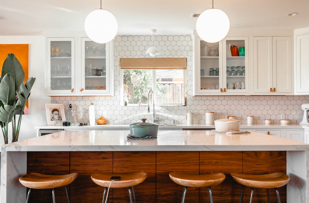 Bright contemporary kitchen and living space