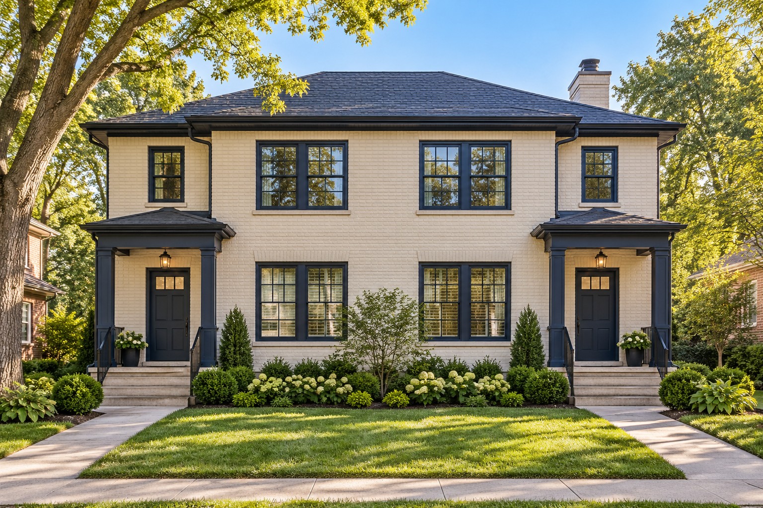 Well-maintained duplex with separate entrances and landscaped front yard